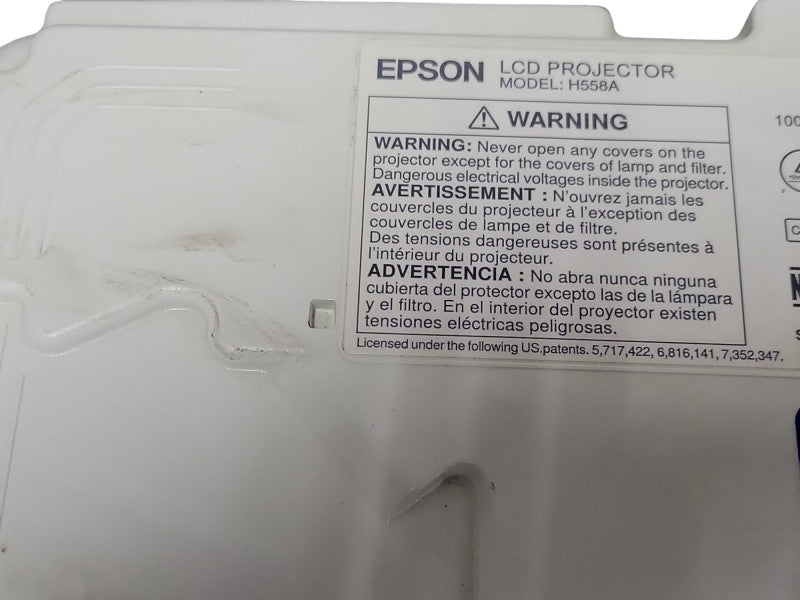 Epson PowerLite Home Cinema 730HD Projector 1887 Hours No Remote, READ _