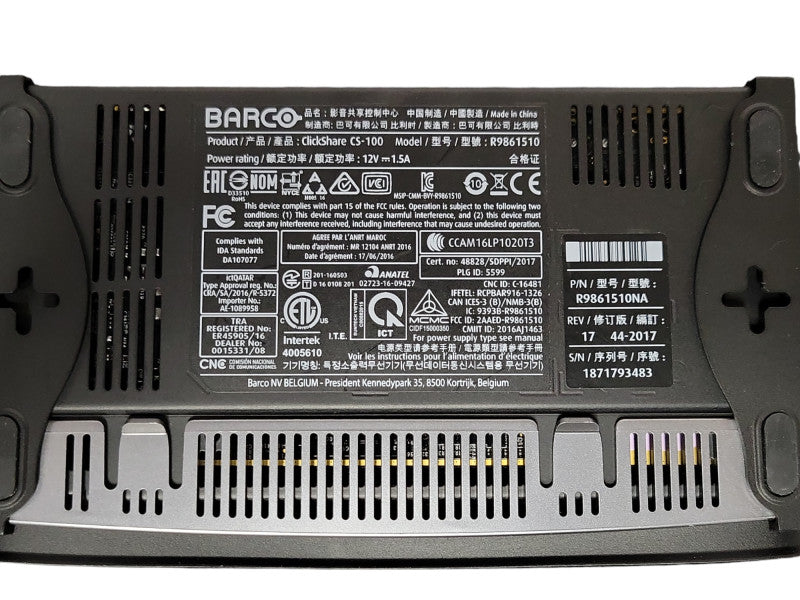 Barco ClickShare CS-100 Wireless Conference Presentation System R9861510 _