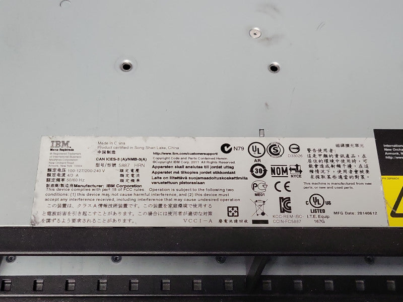 IBM 5887 24x 2.5" Disk Drive Enclosure w/ 2x 74Y9480 controllers, 2x PSU  _