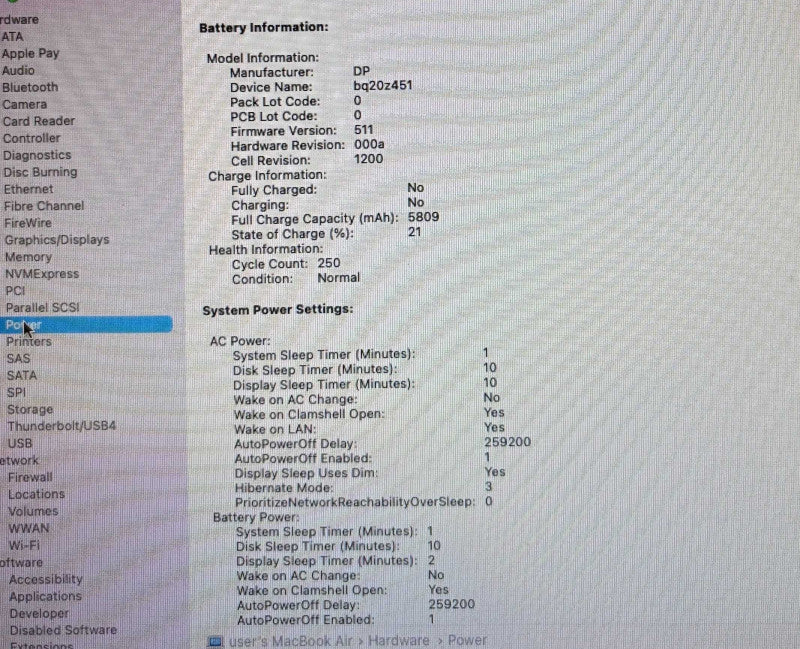 Apple MacBook Air 13" 2017 i5-5350U 8GB 128SSD No Power Adapter