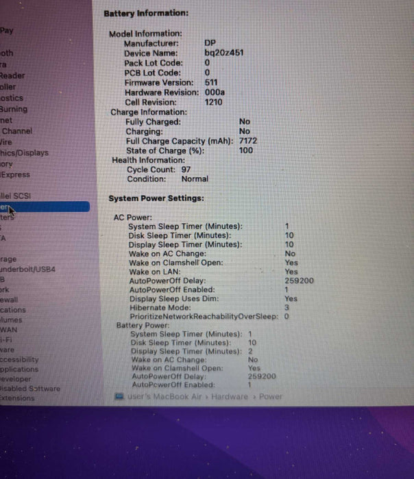 Apple MacBook Air 13" 2017 i5-5350U 8GB RAM 128SSD No Power Adapter