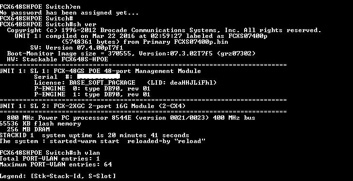 Brocade FCX648S-HPOE 48 Port Gigabit PoE Network Switch