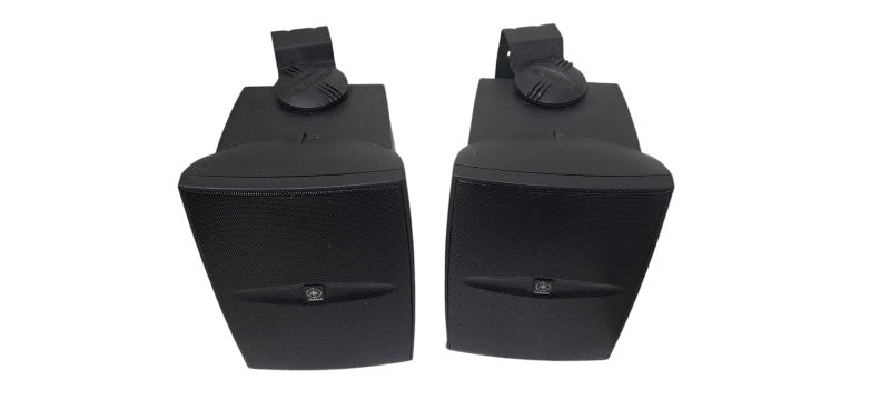 Pair Yamaha NS-AW1 Two-Way Indoor/Outdoor Black Speakers/Mounting Brackets