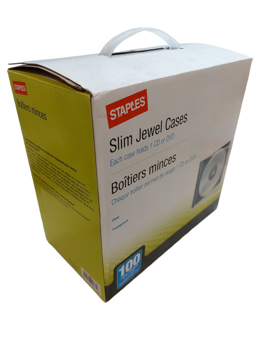 Staples Slim CD/DVD Jewel Case, 100 Pack