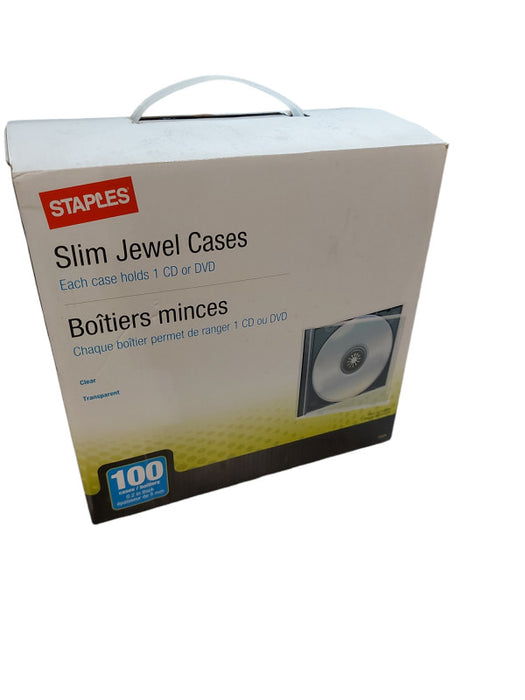 Staples Slim CD/DVD Jewel Case, 100 Pack