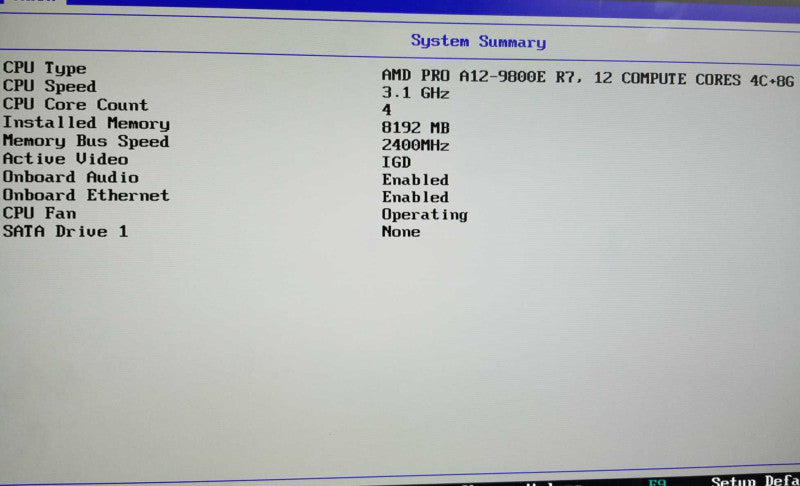 LENOVO ThinkCentre. USFF Desktop, AMD A12-9800E R7,12 CORE 3.1GHz 8GB RAM