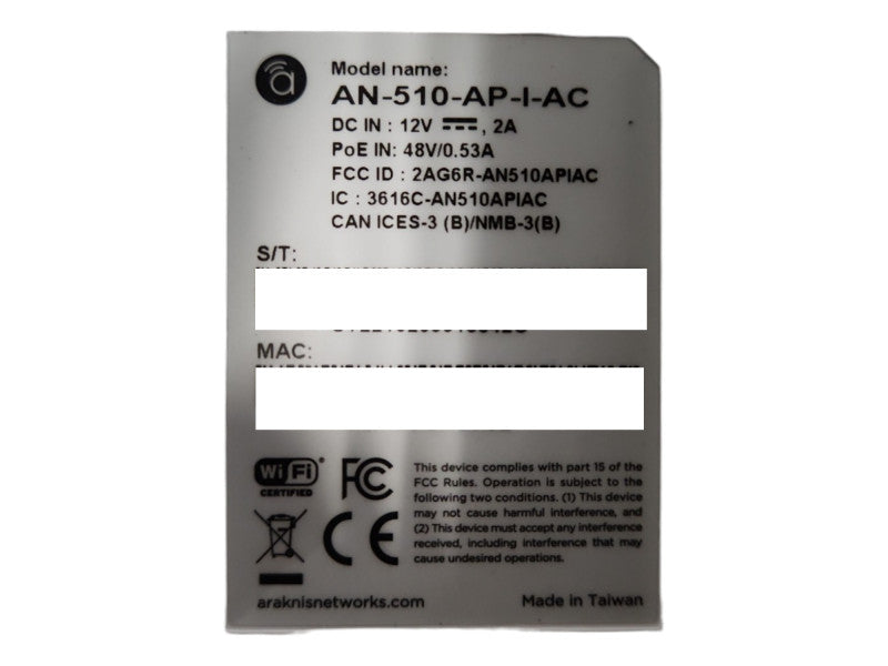 ARAKNIS AN-510-AP-I-AC 1300 Mpbs Wireless Access Point Q