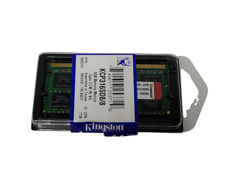 Kingston KCP316SD8/8 8GB PC3-12800 DDR3-1600Mhz SODIMM Laptop RAM Q_