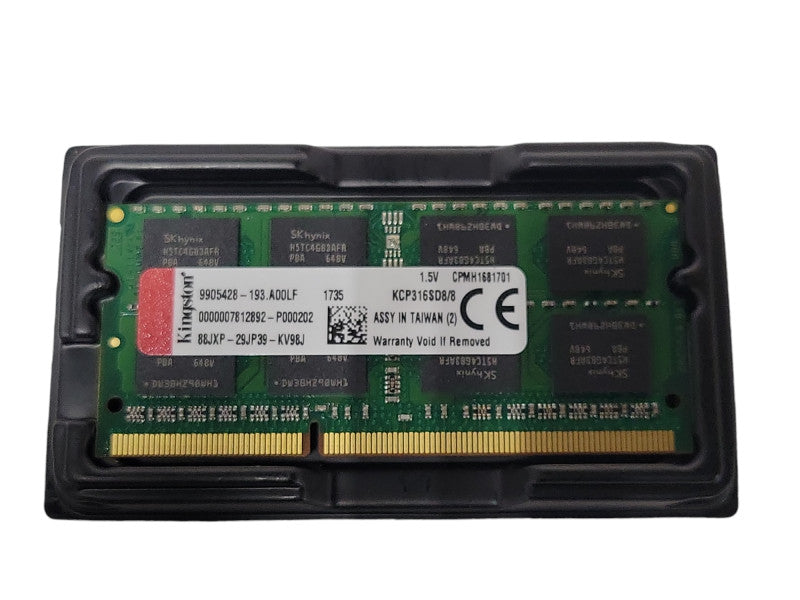 Kingston KCP316SD8/8 8GB PC3-12800 DDR3-1600Mhz SODIMM Laptop RAM Q_