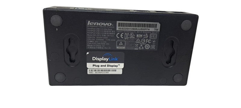 Lenovo ThinkPad DK1523 DisplayLink USB 3.0 Ultra Docking Station with AC Adap