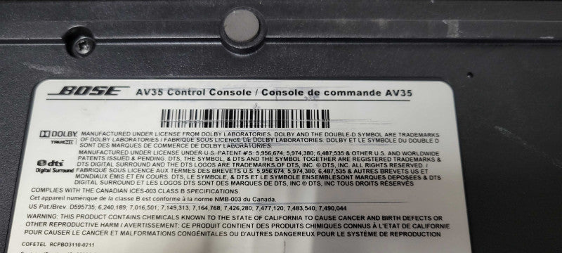 Bose AV35 Control Console (Unit Only), READ _