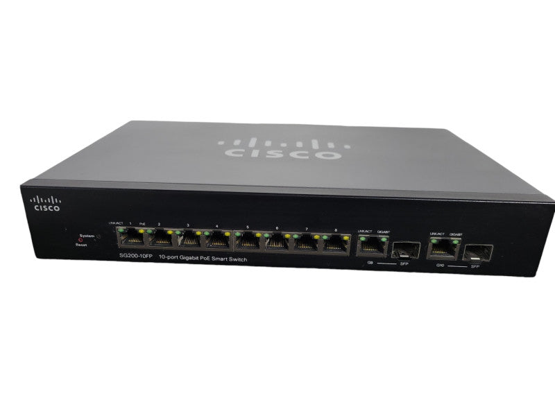 Cisco SG200-10FP Cisco 10 Port Gigabit Poe Smart Switch !