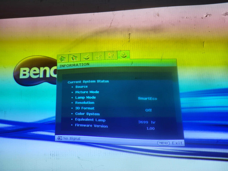 BenQ MW824ST Projector HDMI WXGA DLP 3D 3200 Lumens | Lamp hour: 3699 READ $