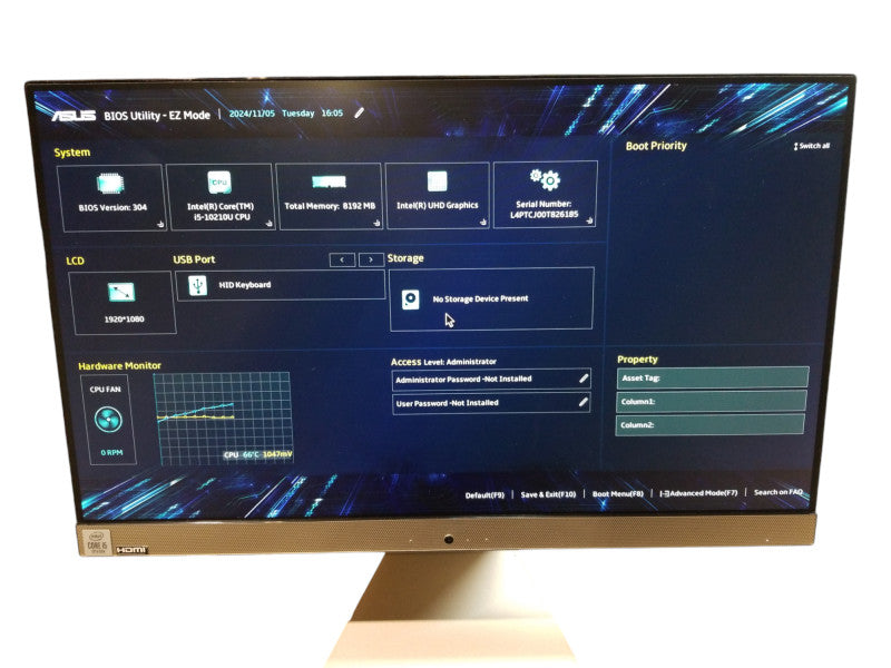 ASUS AIO 23.8" Intel i5-10210U 8GB RAM DDR4, No HDD/SSD,