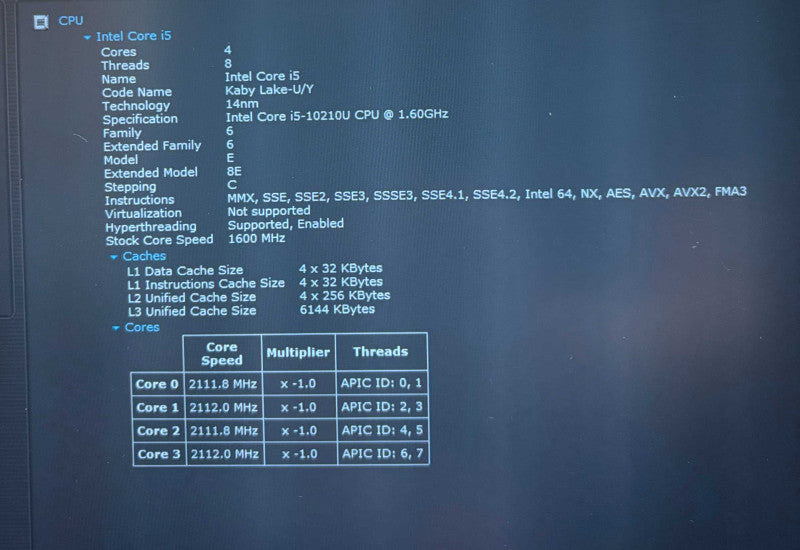 Dell Latitude 3410 Intel Core i5-10210U@1.6GHz 16GB RAM 256GB SSD  Lap200
