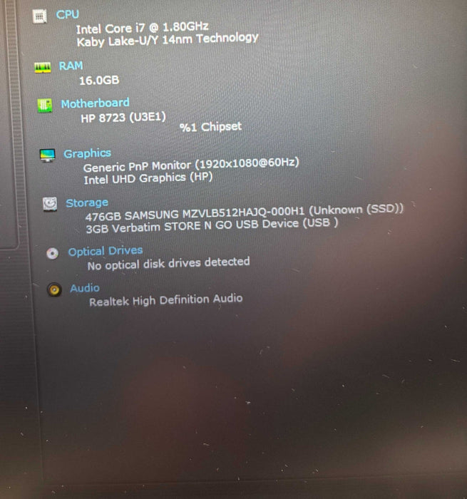HP EliteBook 840 G7 Intel Core i7-10610U@1.8GHz 16GB RAM 512GB SSD READ  Lap200