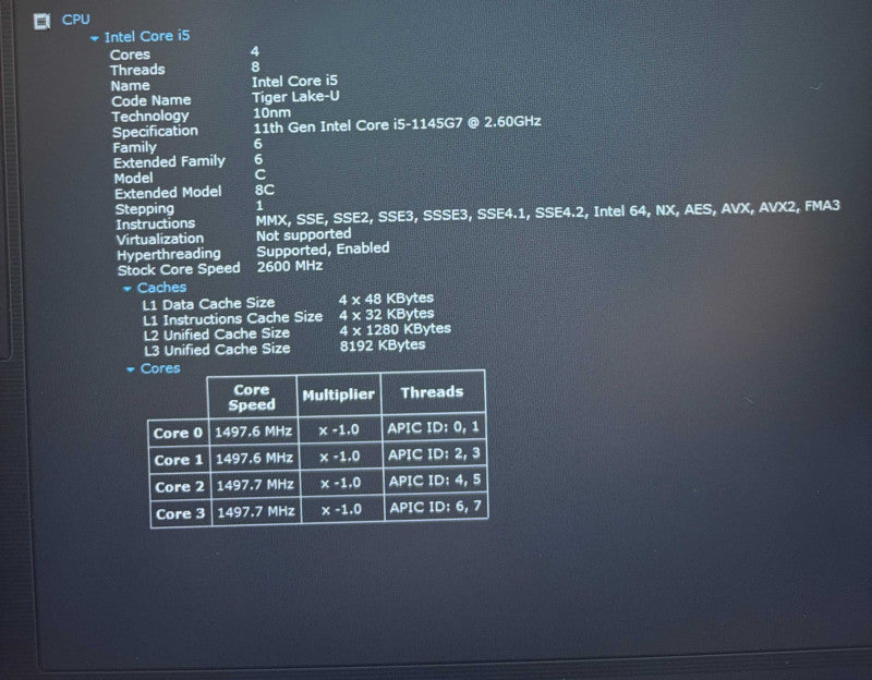 Dell Latitude 5420 Intel Core i5-1145G7@2.6GHz 16GB RAM 512GB SSD  Lap200