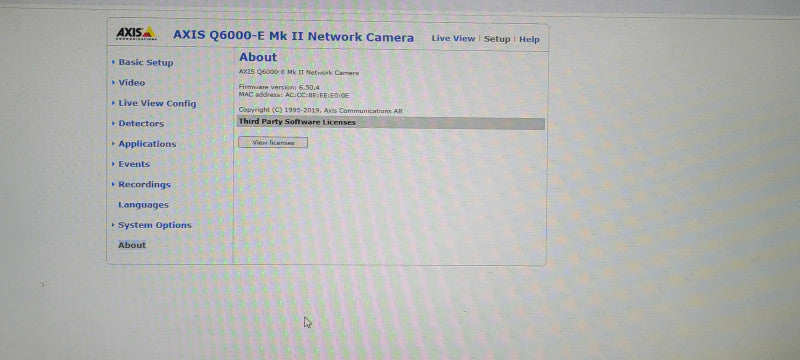 AXIS Q6000-E MKII Network Surveillance 360/Quad Camera  _