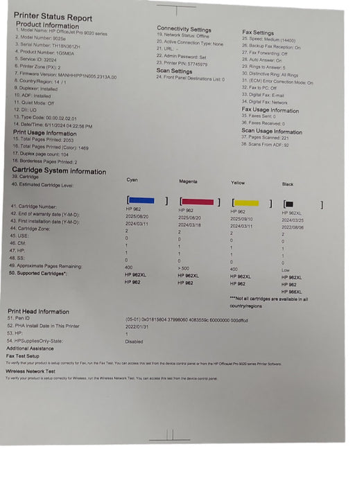 HP OfficeJet Pro 9025e Color Thermal Inkjet All-In-One Printer  _
