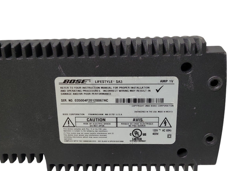 Bose Lifestyle SA-3 2 Channel Power Amplifier, READ Q_