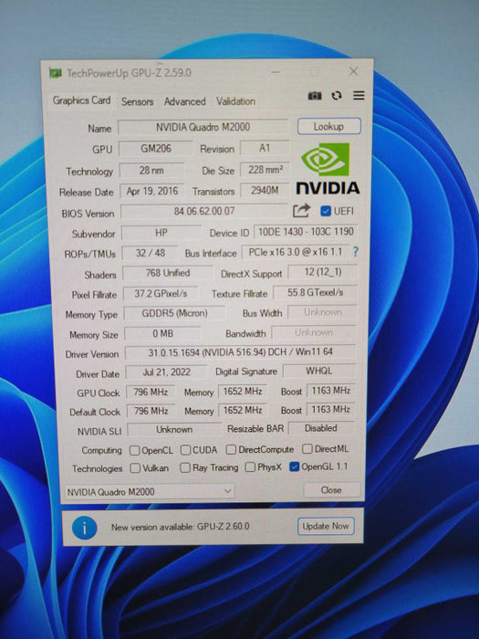 NVIDIA Quadro M2000, 4GB GDDR5 PCIe Graphics Card, 4x Display Port !