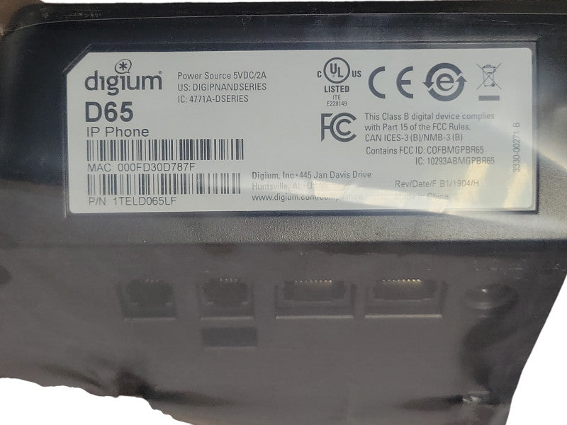 Open-Box Digium D65 6-Line IP Phone Black 1TELD065LF  Q_