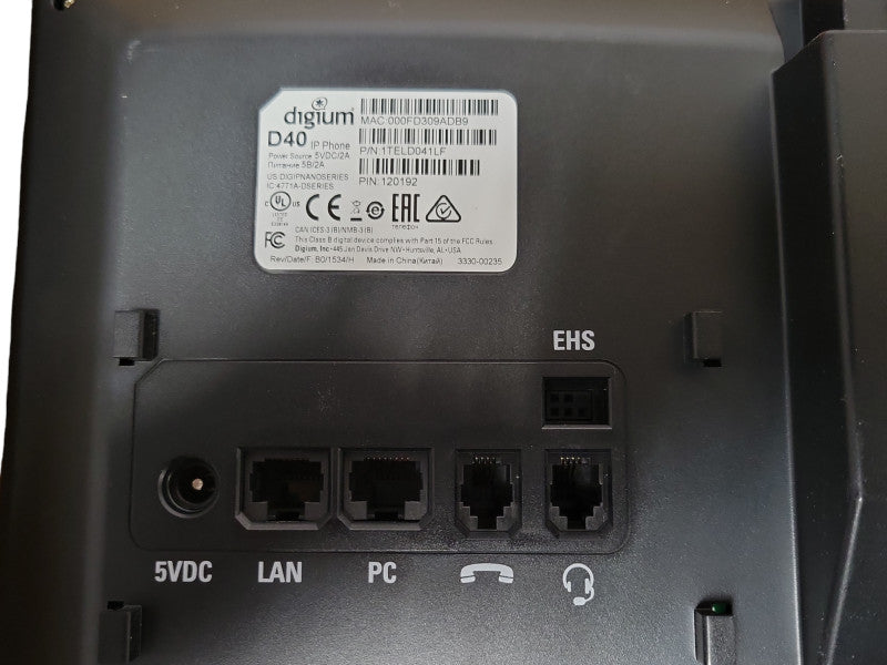 Open-Box Digium D40 2-Line Office IP Phones 1TELD041LF Q_