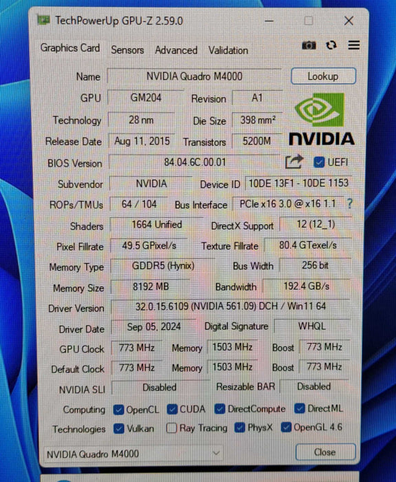 NVIDIA Quadro M4000 | 8GB GDDR5 PCIe Graphics Card | 4x DisplayPort