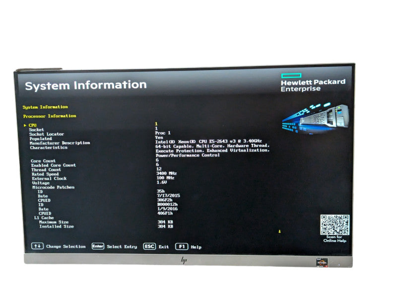 HPE ProLiant DL360 Gen9 Intel Xeon E5-2643 v3 @ 3.40Ghz 32GB RAM P440ar   -