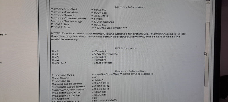 Dell OptiPlex 5040  INTEL i7-6700@ 3.40GHZ 8GBGB RAM 120GB SSD