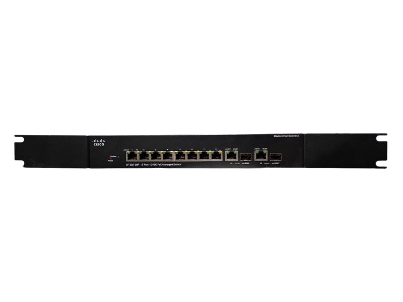 Cisco SF302-08P 8-Port 10/100 Small Business PoE Managed Switch w/ Rack Ears
