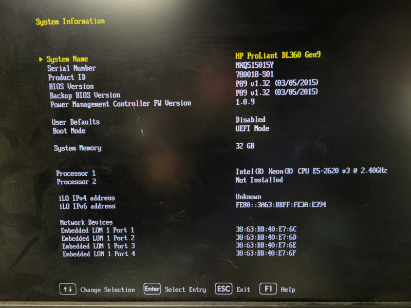 HP DL360 Gen9 1U 8x 2.5", Xeon E5-2620 v3 2.40GHz 32GB DDR4 H240ar 2x PSU $