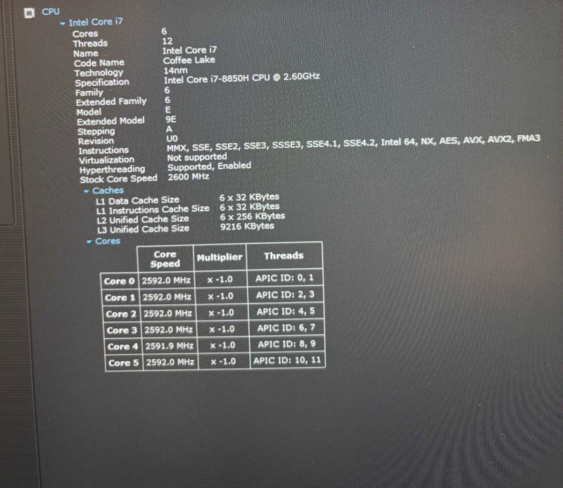 Dell Precision 7530 i7-8850H@2.6GHz QUADRO P1000 4GB GPU 32GB RAM 512GB SSD  Lap200