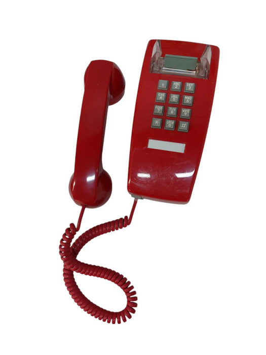 Red Cortelco Wall Phone Push Button Made in USA  =