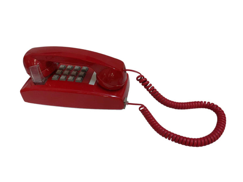 Red Cortelco Wall Phone Push Button Made in USA  =