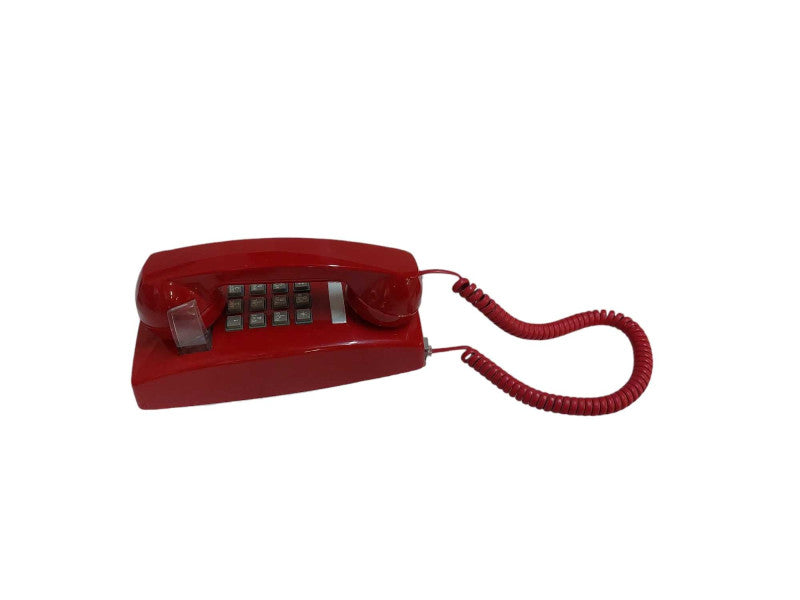 Red Cortelco Wall Phone Push Button Made in USA  =