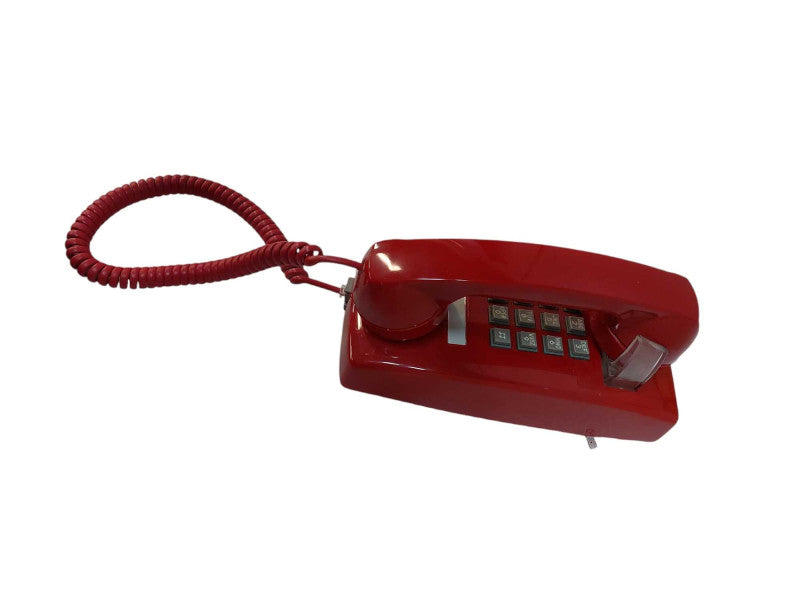 Red Cortelco Wall Phone Push Button Made in USA  =