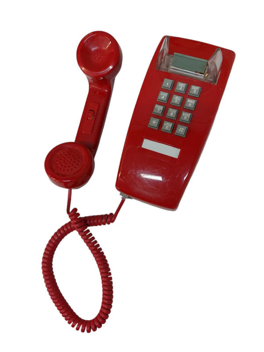 Red Cortelco Wall Phone Push Button Made in USA  =
