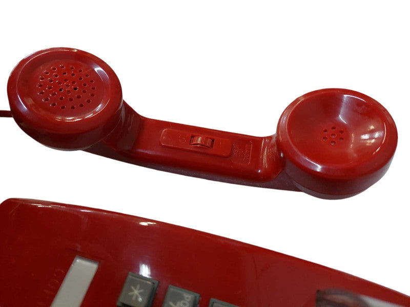 Red Cortelco Wall Phone Push Button Made in USA  =