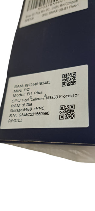 BMax B1 Plus Mini-PC Celeron N3350, 6GB RAM, 200GB SSD HDMI WiFi