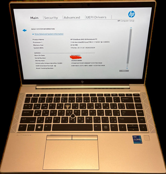 HP EliteBook 840 G8 i7-1165G7 8GB RAM Faulty Keyboard For Parts/Repair READ!  Lap200