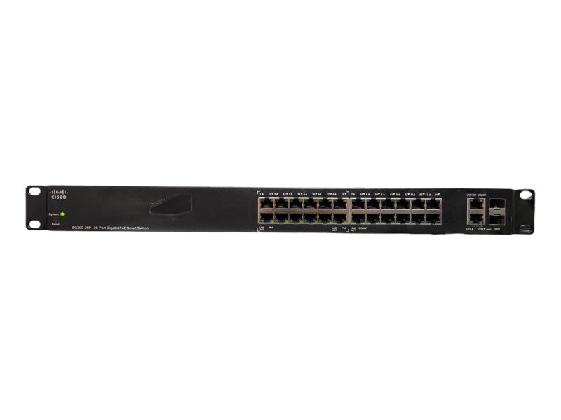 Cisco SG200-26P, 26-Port Gigabit PoE Smart Network Switch, 2x SFP