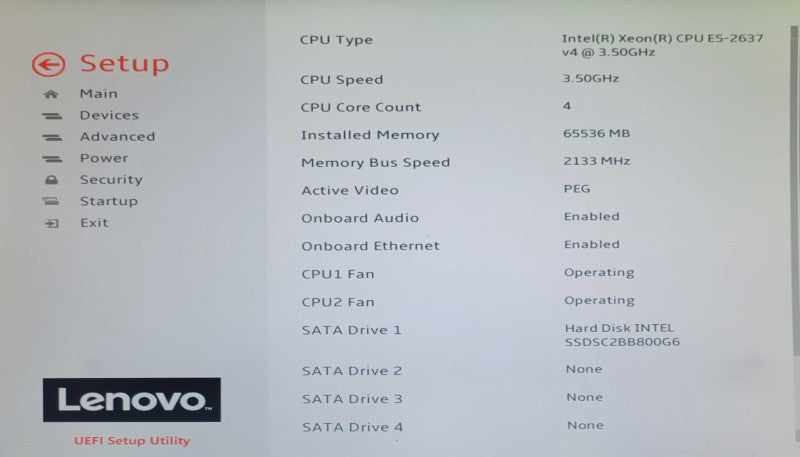 Lenovo TS P710, 2x Xeon E5-2637v4 3.5GHz, 64GB DDR4, 800GB SSD, K2200 GPU _