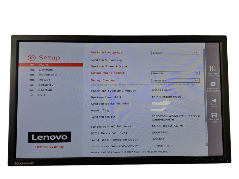 Lenovo ThinkStation P510 | Xeon E5-1620 v4 @3.50GHz, 32GB DDR4, 2x K620, No HDD's