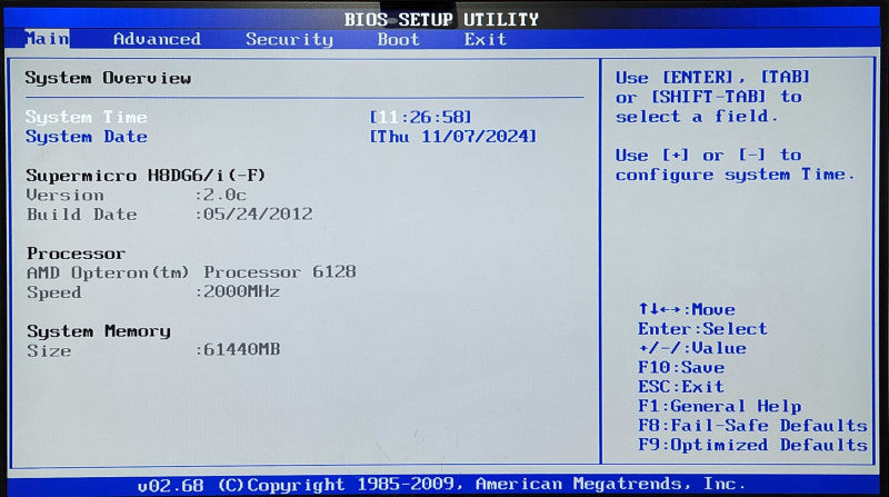 SuperMicro CSE-745 Tower, H8DG6/i (-F), 2x AMD Opteron Processor 6128, 64GB RAM