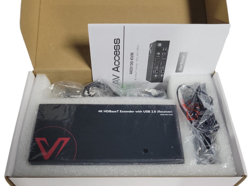 New AV Access 4KEX100-KVM 4K HDBase T Extender 100m with USB2.0 _