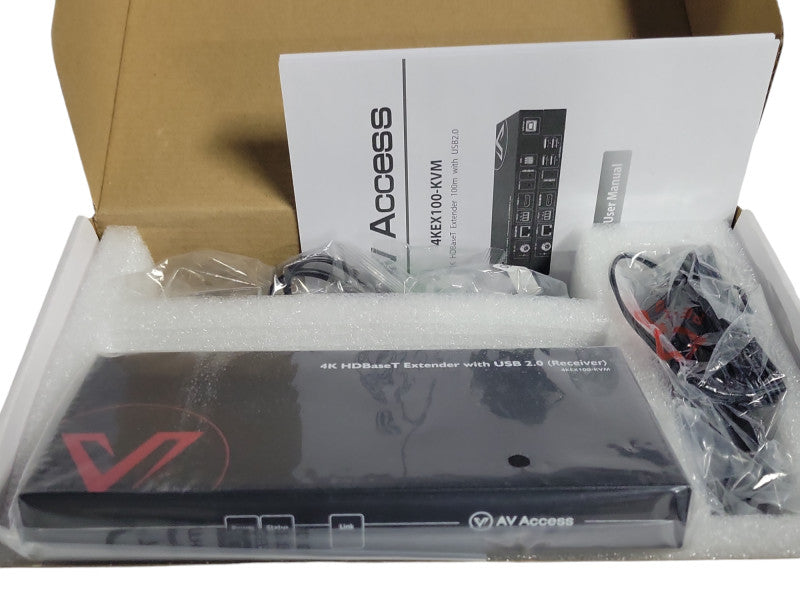 New AV Access 4KEX100-KVM 4K HDBase T Extender 100m with USB2.0 _
