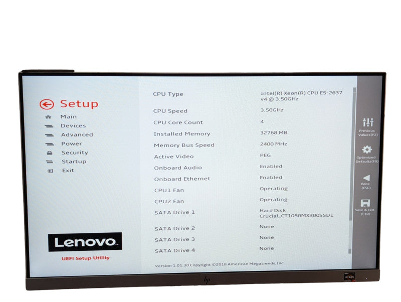 Lenovo P710 2x Intel Xeon E5-2637 v4 @ 3.50Ghz 32GB RAM 1TB SSD  -