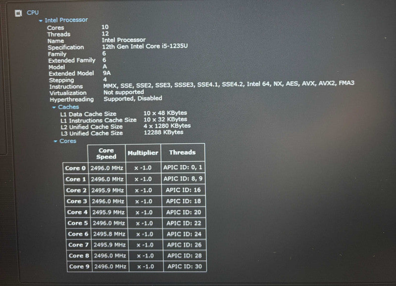 Dell Latitude 5430 Intel Core i5-1235U@1.3GHz 16GB DDR4 RAM 512GB NVMe SSD  Lap200