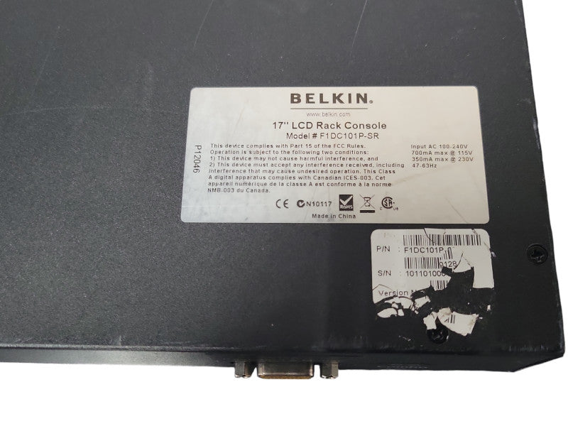 Belkin 17" LCD Rack Console F1DC101P-SR, READ _